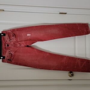 Armani Exchange Size 29 Reg Red Destroy & Paint Jeans, Gently Used Condition